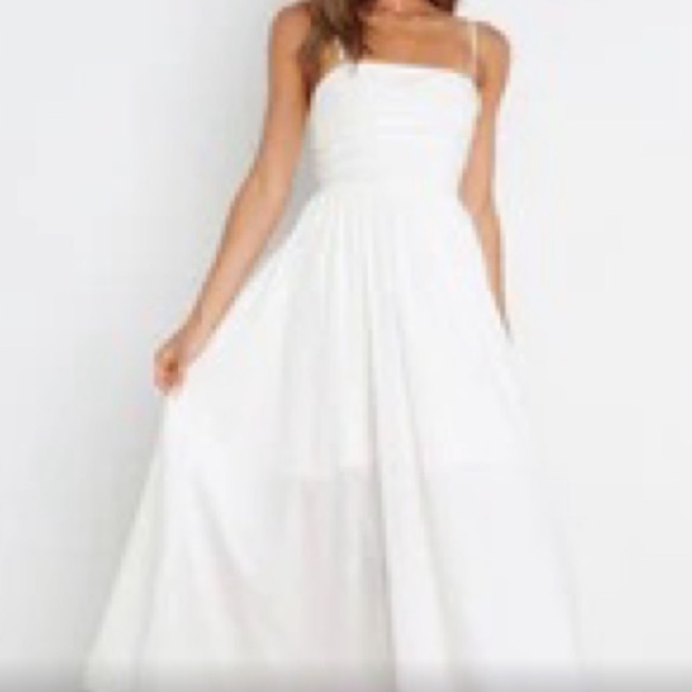 White Petal and Pup Midi Dress